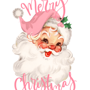 Merry Christmas Pink Santa Design | Iris DTF