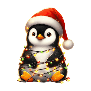 Christmas Penguin Tree Design - DTF Ready To Press