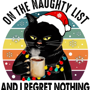 Coffee Lover Cat Christmas Design - DTF Ready To Press