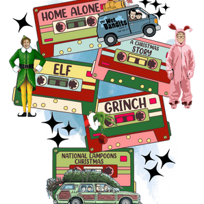 Christmas Movie Tape Design - DTF Ready To Press