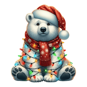 Christmas Polar Bear Tree Design - DTF Ready To Press