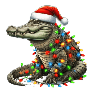 Christmas Crocodile Tree Design - DTF Ready To Press