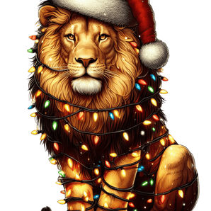 Christmas Lion Tree Design - DTF Ready To Press