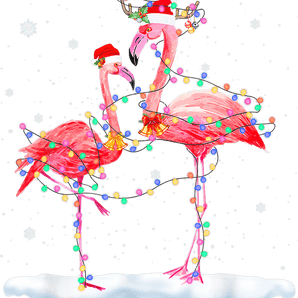 Christmas Flamingo Design DTF-Ready to Press | Iris DTF