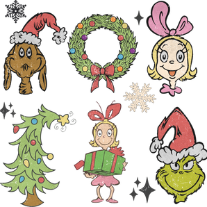 Cute Grinch Christmas Design - DTF Ready To Press