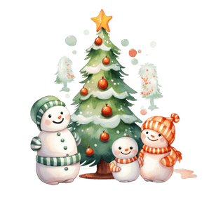 Christmas Snowman Tree Design - DTF Ready To Press
