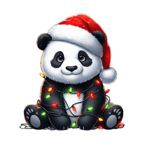 Christmas Panda Tree Design - DTF Ready To Press