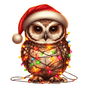 Christmas Owl Tree Design - DTF Ready To Press