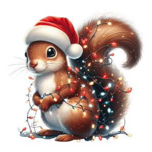 Christmas Squirrel Tree Design - DTF Ready To Press