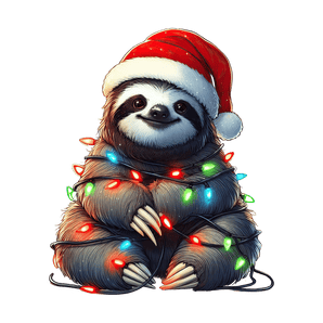 Christmas Sloth Tree Design - DTF Ready To Press