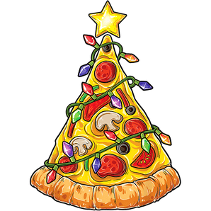 Christmas Pizza Tree Design - DTF Ready To Press
