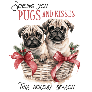 Sending You Pugs and Kisses Christmas Design | Iris DTF