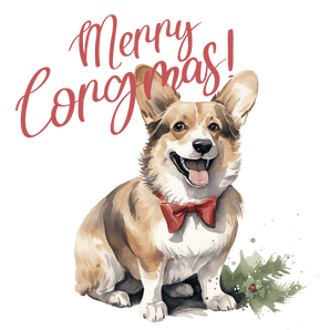 Merry Christmas Corgi Design - DTF Ready To Press