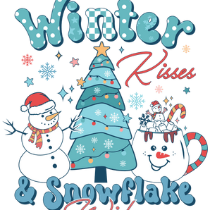 Winter Kisses and Snowflake Wishes Design | Iris DTF