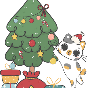 Christmas Cat Gifts Design - DTF Ready To Press