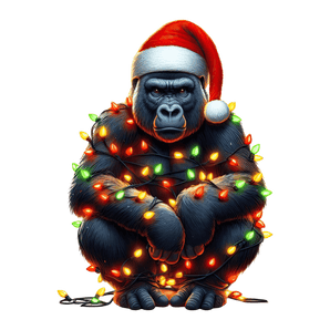Christmas Gorilla Tree Design - DTF Ready To Press