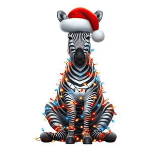 Christmas Zebra Tree Design - DTF Ready To Press
