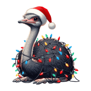 Christmas Ostrich Tree Design - DTF Ready To Press
