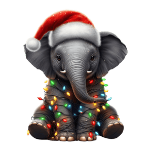 Christmas Elephant Tree Design - DTF Ready To Press