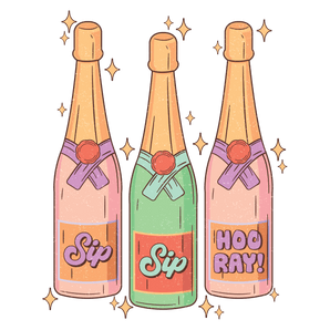 Sip Sip Hooray Christmas Design - DTF Ready To Press
