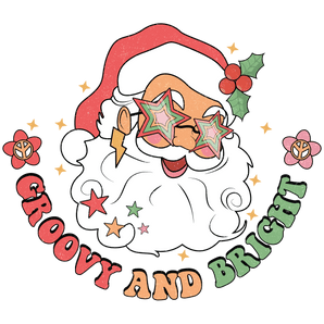 Groovy and Bright Santa Christmas Design | Iris DTF