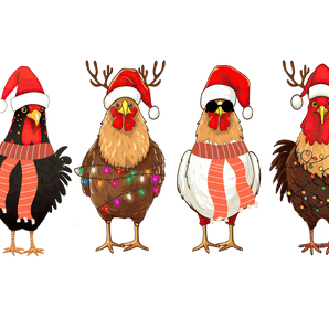 Funny Cockerel Christmas Design - DTF Ready To Press