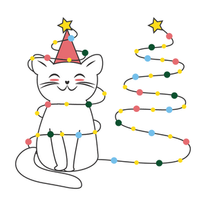 Christmas Cat Tree Design DTF-Ready to Press | Iris DTF