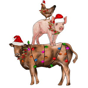Christmas Farm Animal Design - DTF Ready To Press