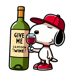 Peanuts Snoopy Give Me Cartoon Wine Design | Iris DTF