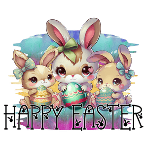 Cute Bunny Happy Easter DTF-Ready to Press (V1) | Iris DTF