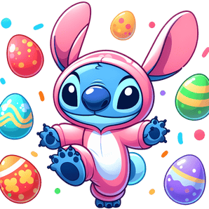 Baby Stitch Bunny Easter Design - DTF Ready To Press