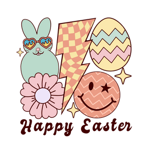 Happy Easter Smiley Design - DTF Ready To Press
