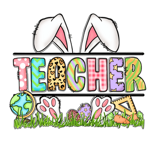 Teacher Bunny Easter DTF Design Ready Press | Iris DTF