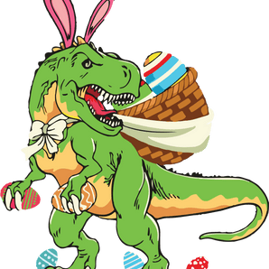 Egg Hunter Dino Easter Design - DTF Ready To Press