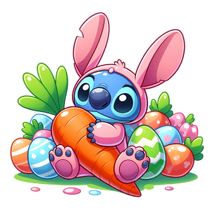 Cute Stitch Easter Design - DTF Ready To Press