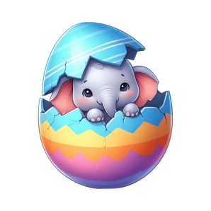 Baby Elephant Easter Design - DTF Ready To Press