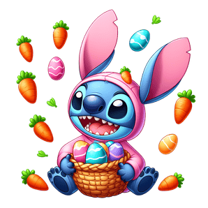 Stitch Bunny Easter Design - DTF Ready To Press