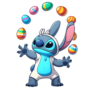 Stitch and Colorful Easter Egg Design | Iris DTF