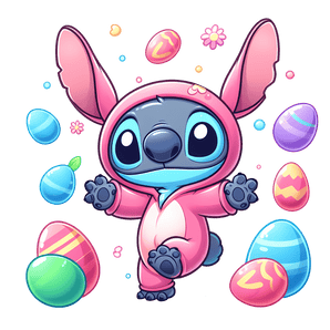 Happy Easter Stitch and Easter Egg Design | Iris DTF