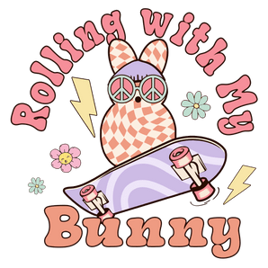 Rolling with My Bunny Easter Peace Design | Iris DTF