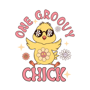 One Groovy Chick Easter DTF Ready to Press V1 | Iris DTF