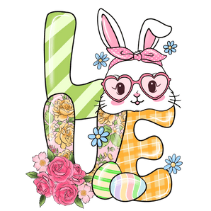 Bunny and Roses Easter Love Design | Iris DTF