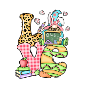 Love Easter Teacher Love Gnome Design | Iris DTF