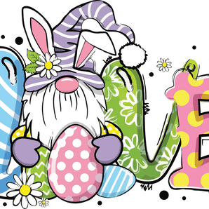 Easter Love Gnome Bunny Design - DTF Ready To Press