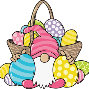 Egg Basket Easter Gnome Design - DTF Ready To Press