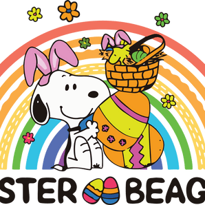 Snoopy Easter Beagle Rainbow Design | Iris DTF
