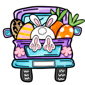 Easter Truck Bunny Design - DTF Ready To Press