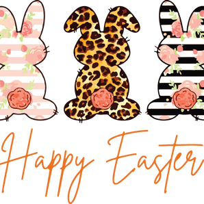 Happy Easter Bunny Leopard Design | Iris DTF