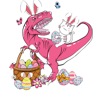 Easter Hunting Season Dino Design - DTF Ready To Press