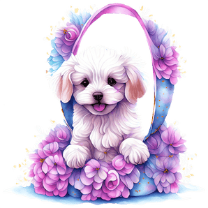 Cute Maltipoo Easter Design - DTF Ready To Press